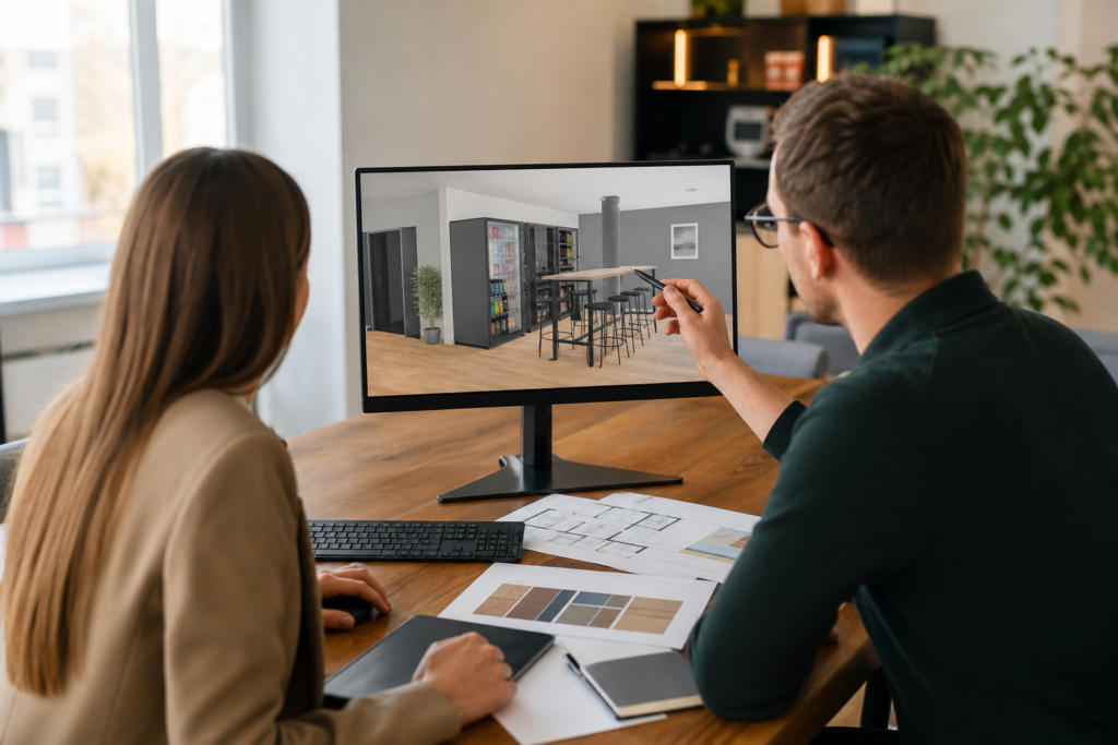 Illustration : Conception 3D de votre espace vending
