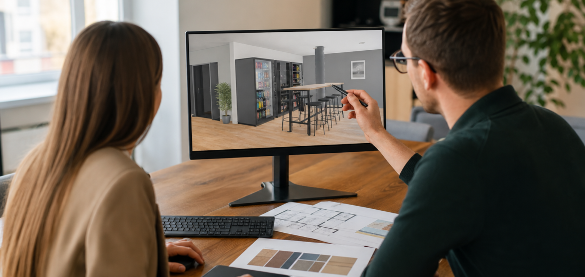 Illustration : Conception 3D de votre espace vending