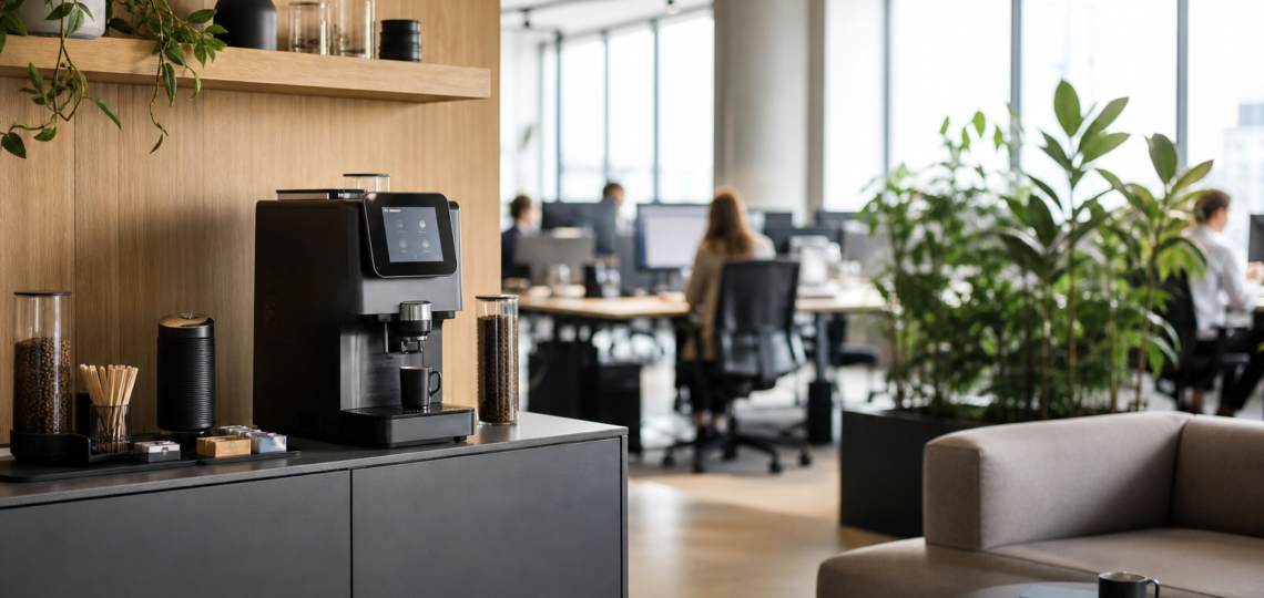 Illustration : Corner coffee compact pour bureau en Île-de-France