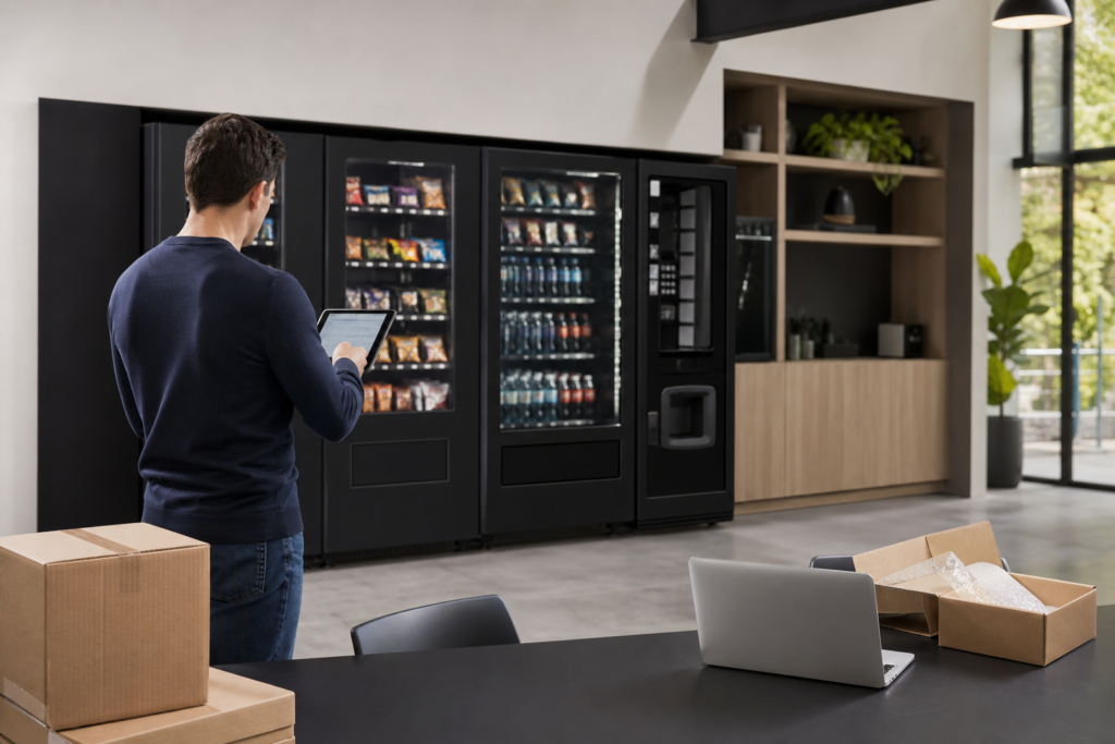 Illustration : Déployer un même agencement vending sur plusieurs sites