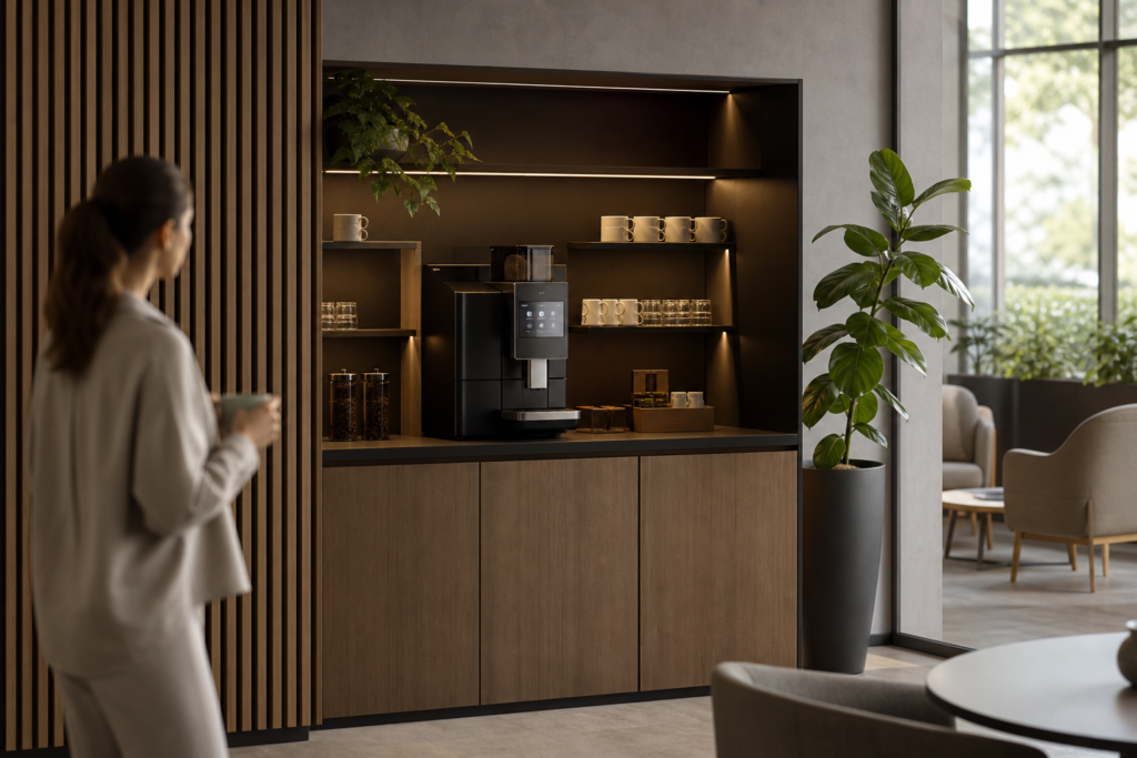 Illustration : Fabricant de corner coffee sur mesure pour les professionnels