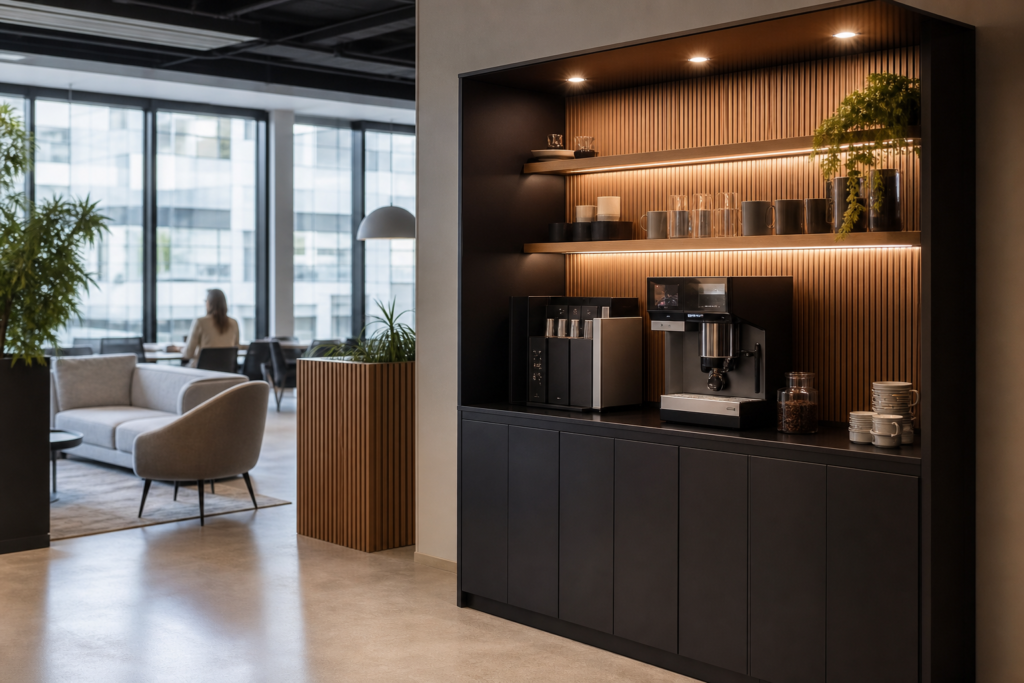 Illustration : Fabricant de corner coffee sur mesure pour les professionnels