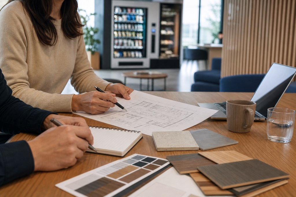 Illustration : Construire un brief interne avant le devis d’un espace vending