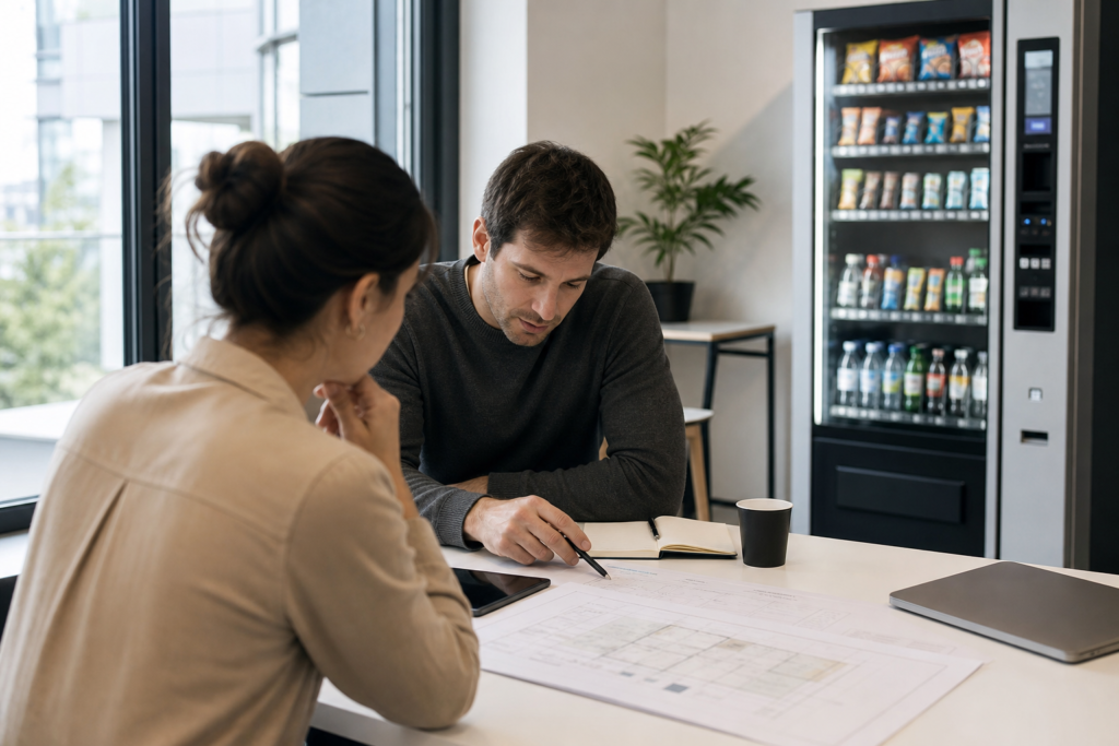 Illustration : Comment préparer votre projet d’espace vending avant de demander un devis ?