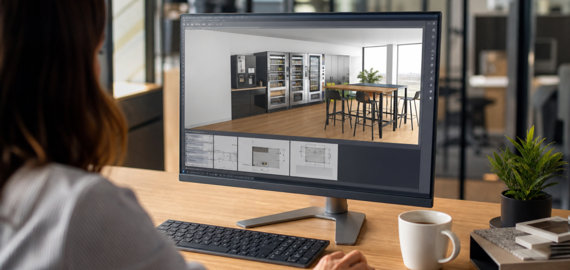 Illustration : Comment préparer la validation 3D de votre agencement vending ?