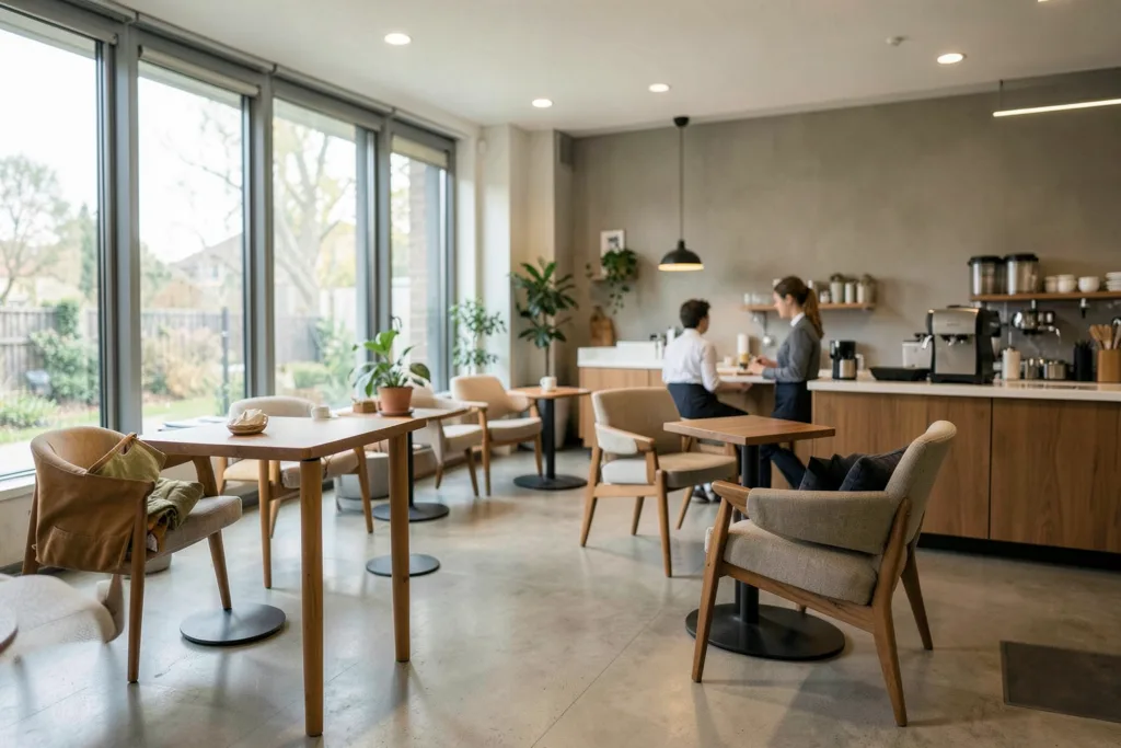 Illustration : Agencement d’espaces détente et cafétérias professionnelles