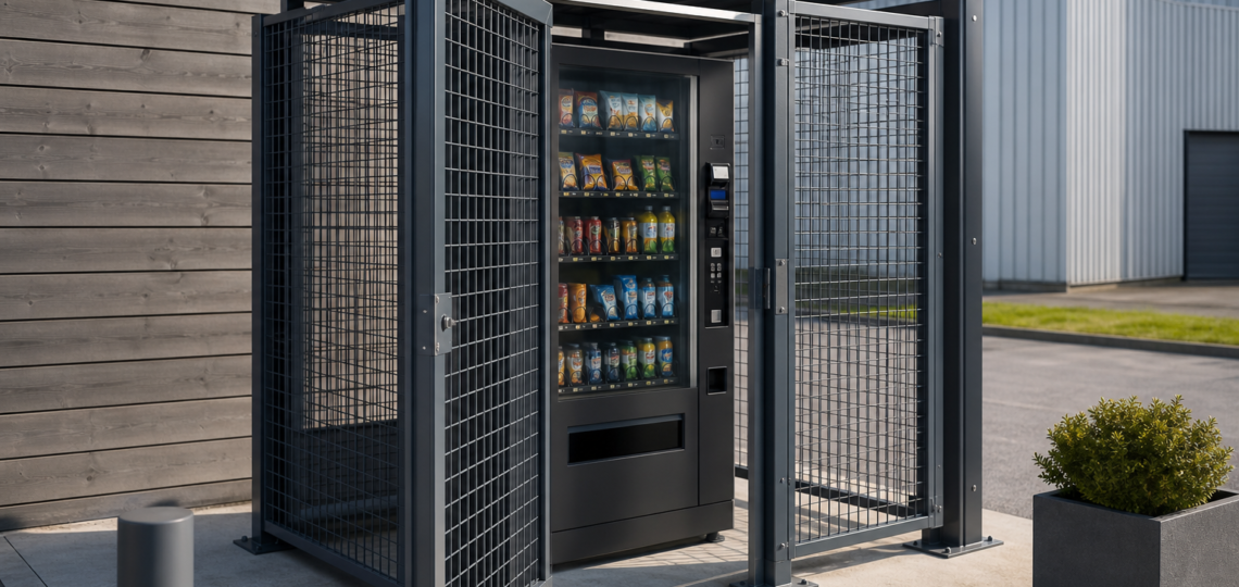 Illustration : Cages de protection et blindages sur mesure pour distributeurs automatiques