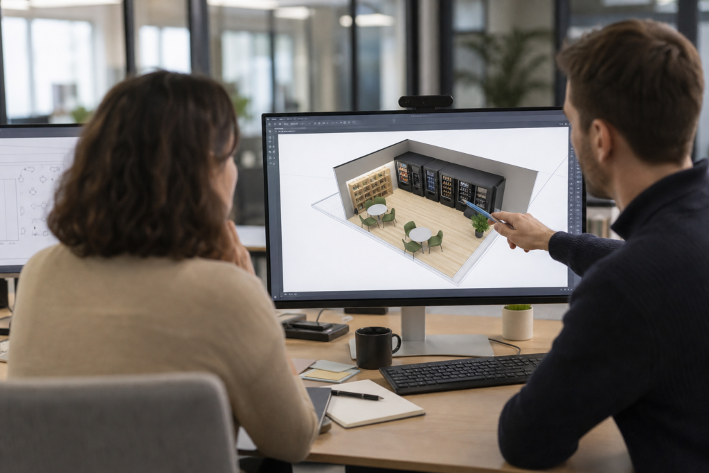 Illustration : Guide pour organiser la validation d’une vue 3D d’espace vending