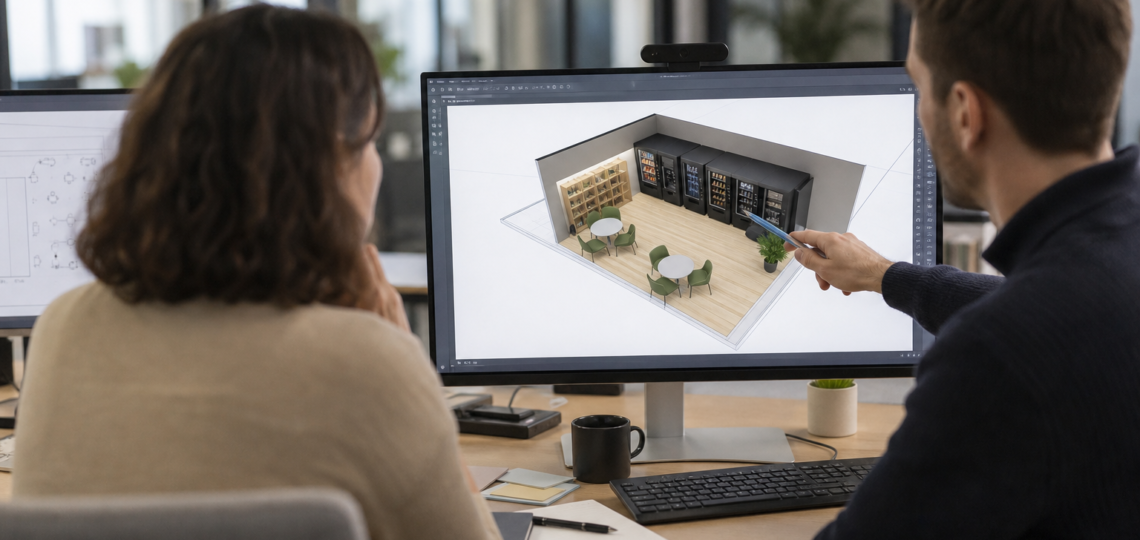 Illustration : Guide pour organiser la validation d’une vue 3D d’espace vending