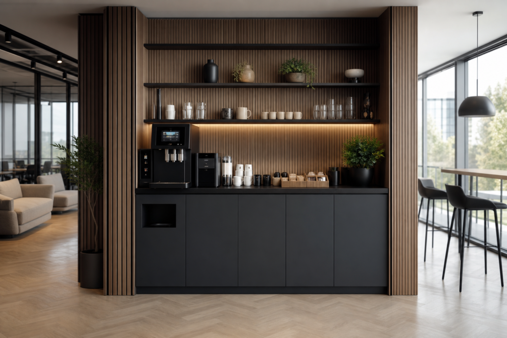 Illustration : Fabricant de corner coffee sur mesure pour entreprises et établissements
