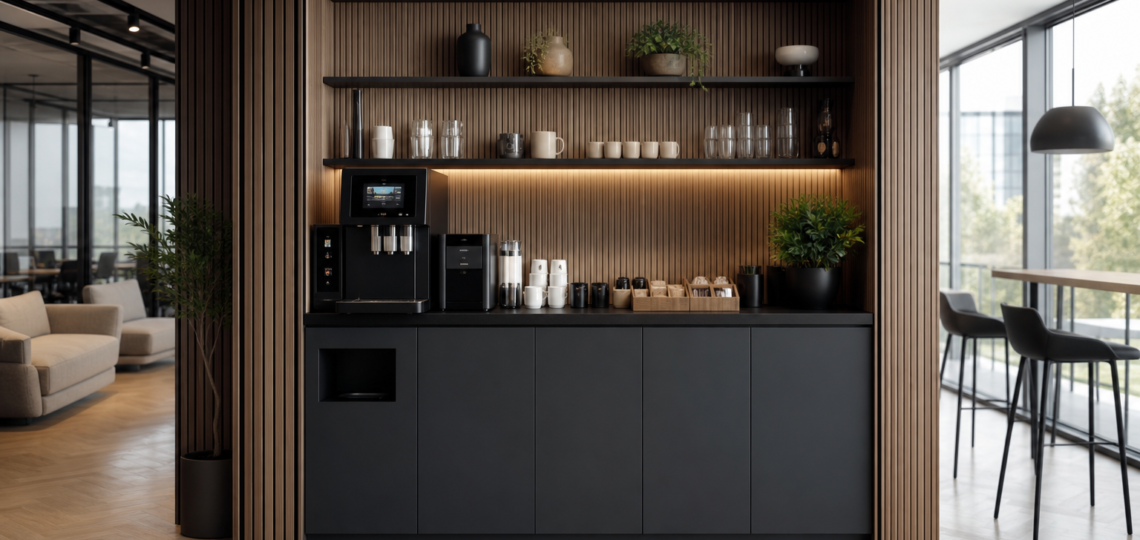 Illustration : Fabricant de corner coffee sur mesure pour entreprises et établissements