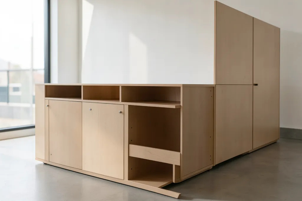 Illustration : Mobilier vending avec poubelle intégrée : intégrer la collecte dans l’espace pause