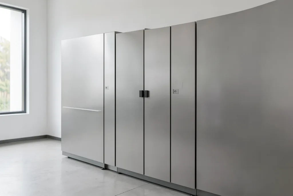 Illustration : Cage de protection distributeur automatique : blindage acier ou inox ?