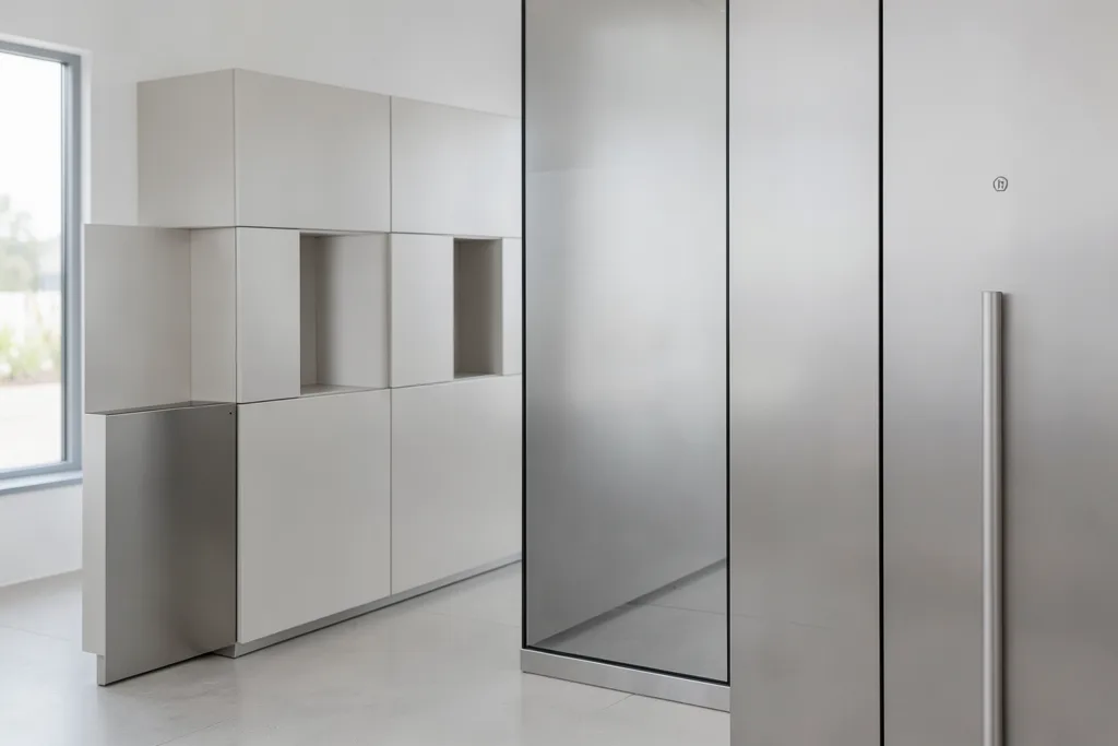 Illustration : Bois ou Inox : Comment choisir le matériau de votre habillage distributeur ?