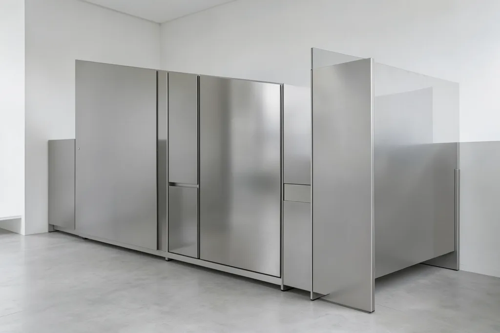 Illustration : Habillage distributeur automatique : acier ou inox pour l’extérieur ?