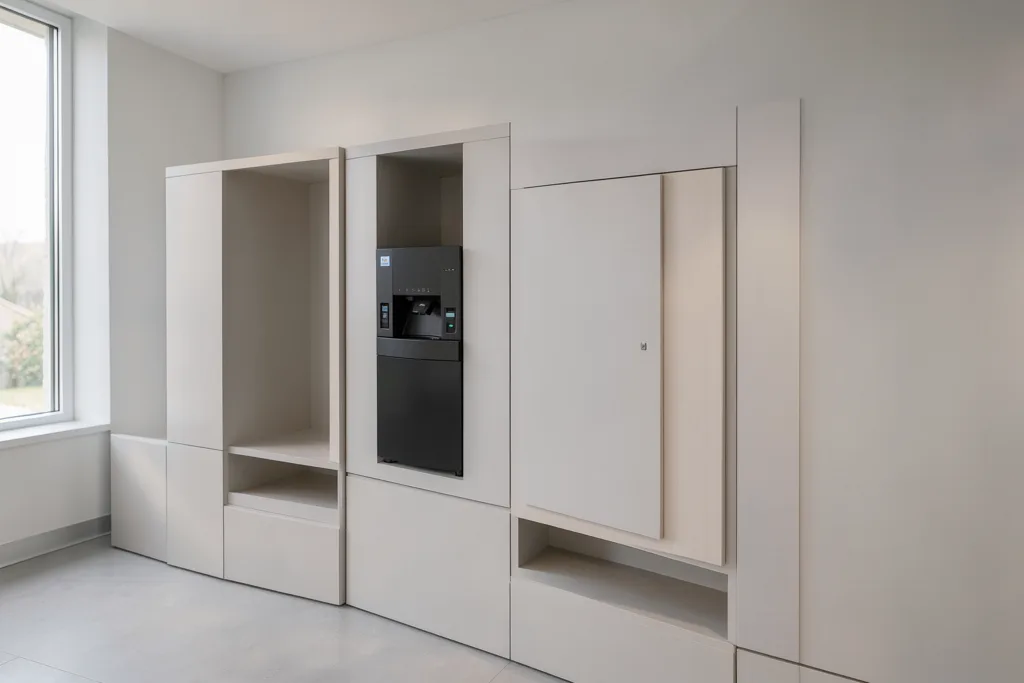 Illustration : Agencement de batterie sur mesure : intégrer plusieurs distributeurs automatiques