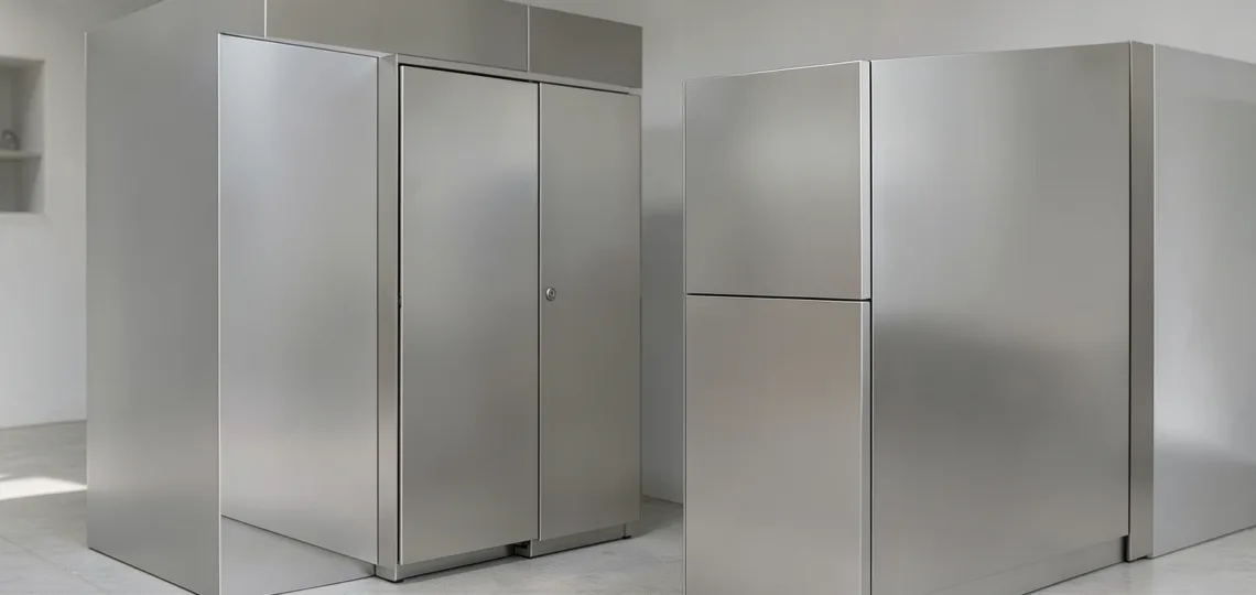 Illustration : Blindage distributeur automatique extérieur : protection acier et inox