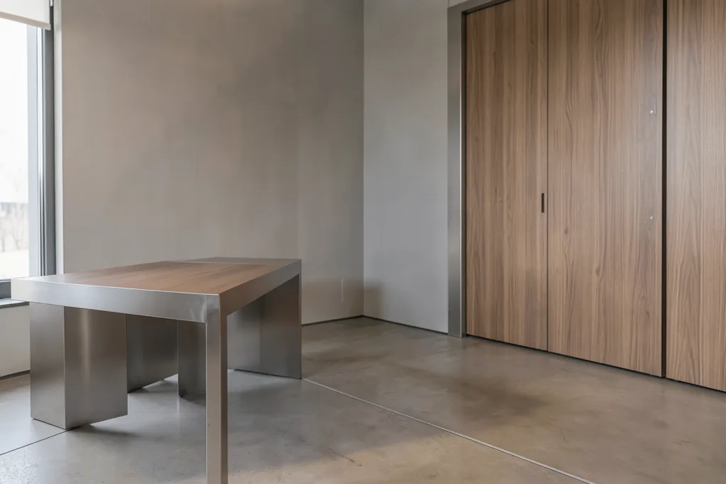 Illustration : Coffee corner professionnel : aménagement sur mesure en acier, inox ou bois
