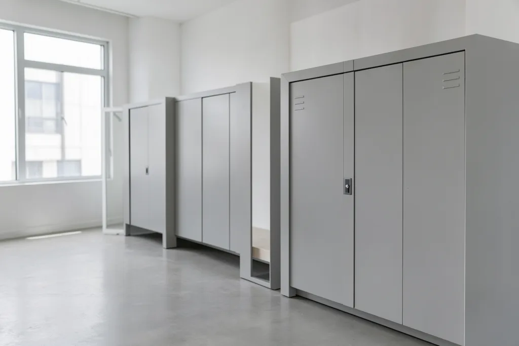 Illustration : Installation professionnelle de cages de protection pour distributeurs automatiques