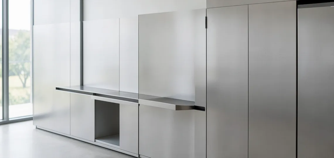 Illustration : Installation de mobilier vending en acier et inox : résistance et durabilité