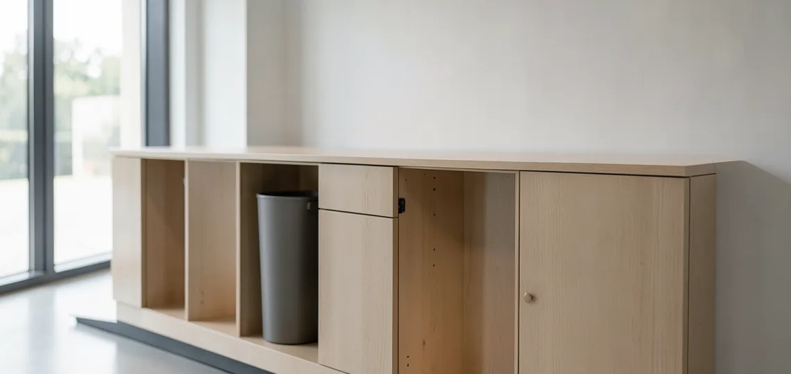Illustration : Meuble vending avec poubelle intégrée : concevoir le tri sélectif dans l'habillage