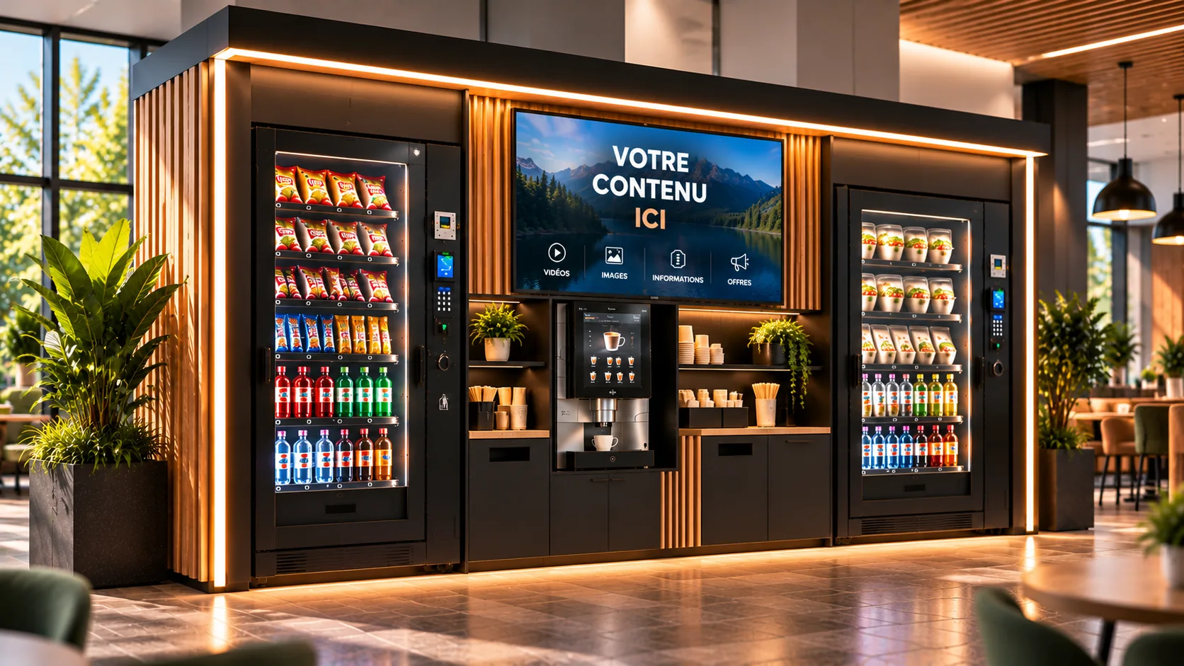 Kiosque café connecté contemporain
