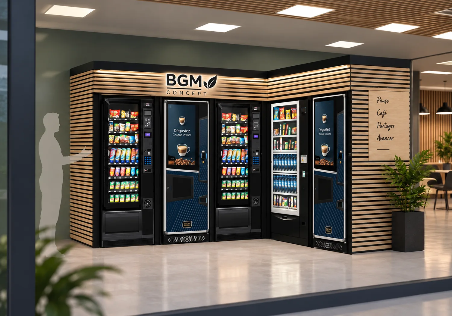Kiosque BGM Concept chaleureux et moderne